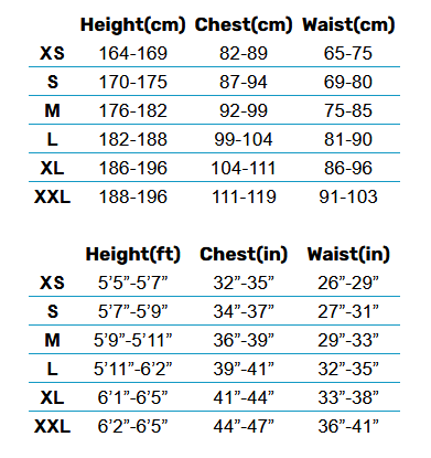 2025 Mystic Mens Rash Vests 0 Größentabelle